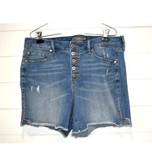 Torrid Button-Fly Shorts Size 14 Denim Distressed Cut-Offs Pockets Belt Loops